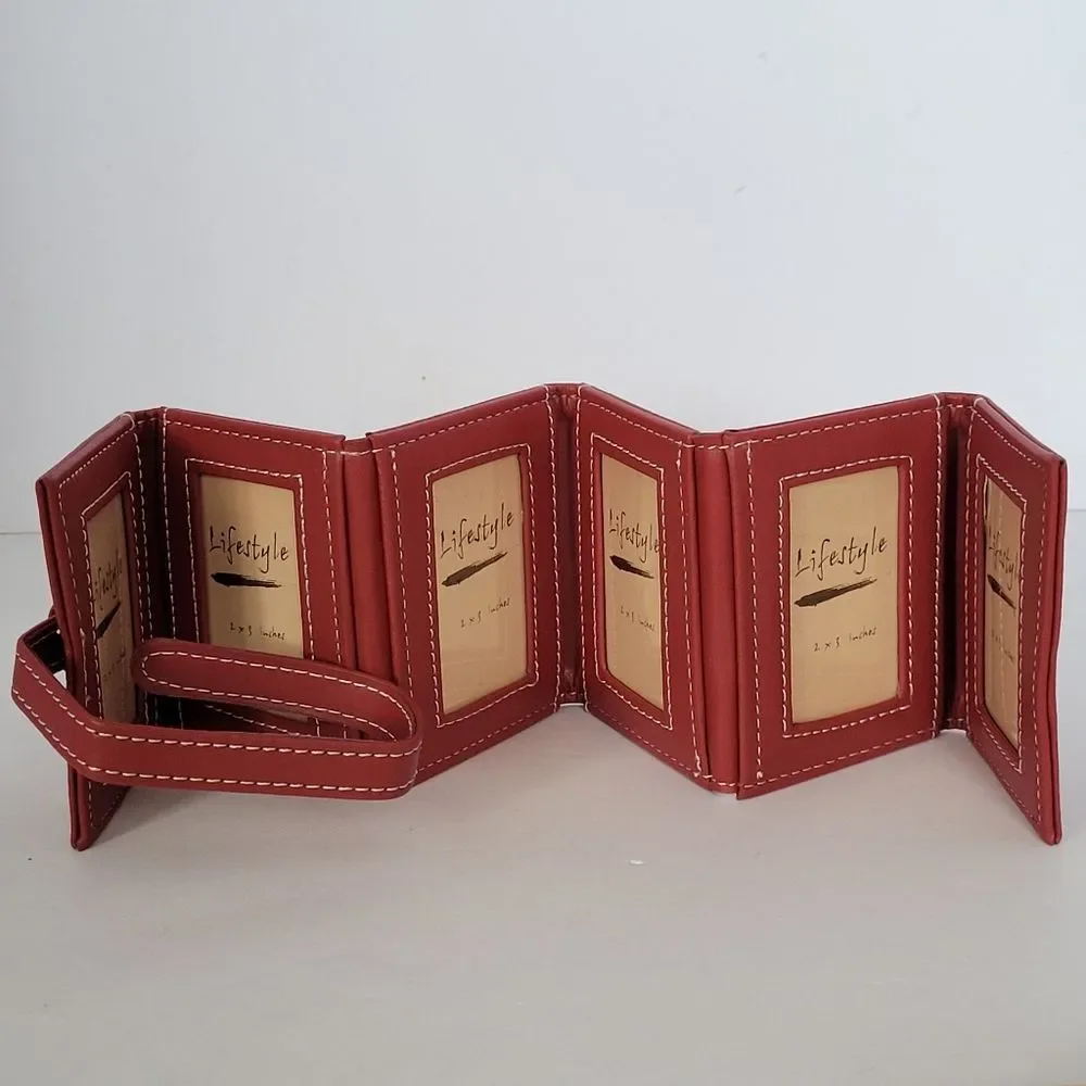 Home Accents Compact Brag Book Wallet with Strap and Contrast Stitching